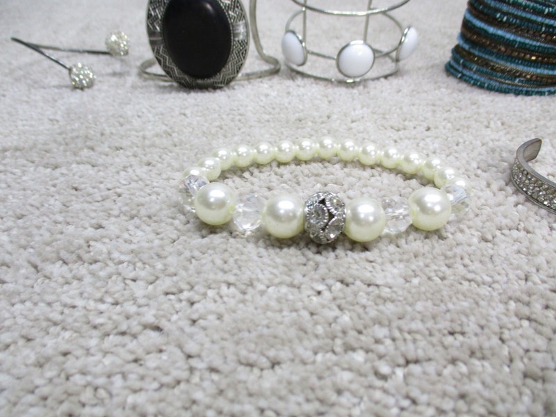 Unbranded Bracelet Jewelry Lot Of 10 Rhinestone Beaded Silver Tone gallery