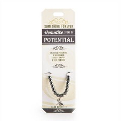 Wishstone Collection Hematite Bead Bracelet with Stones and a Small Amulet Gift