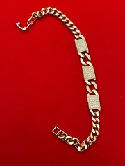 18K Gold Plated Women Bracelet Luxury Style Rhinestone Charm Chain Gold Silver