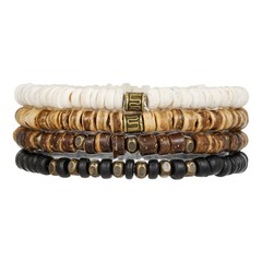 Mens Coconut Shell Stackable Surfer Bracelet Coconut Wood Custom Bracelets Set