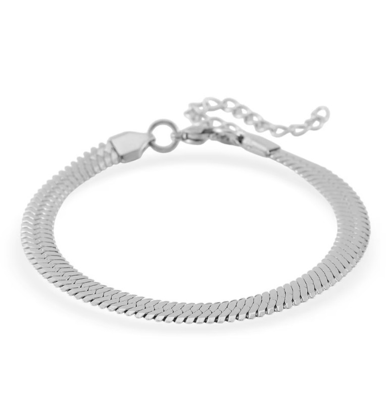 Pair of Simulated Diamond Tennis & Herringbone Bracelet Stainless Steel 7.50-9in gallery