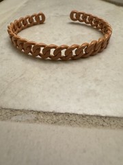 By Alexa Rae BAR Melania Clara Light Brown Camel Peach Link Adjustable Bracelet