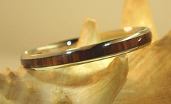 8MM GENUINE INLAID PREMIUM HAWAIIAN ACACIA KOA WOOD DOMED OVAL TUNGSTEN BANGLE