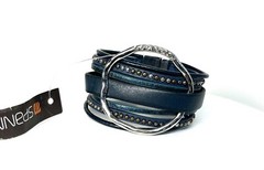 New Leather Bracelet for women wrap style with an Oval Crystal Chips