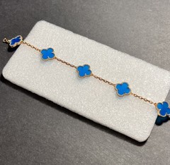 Aqua And Rose Gold Plated Stunning Lucky Bracelet 7.5″