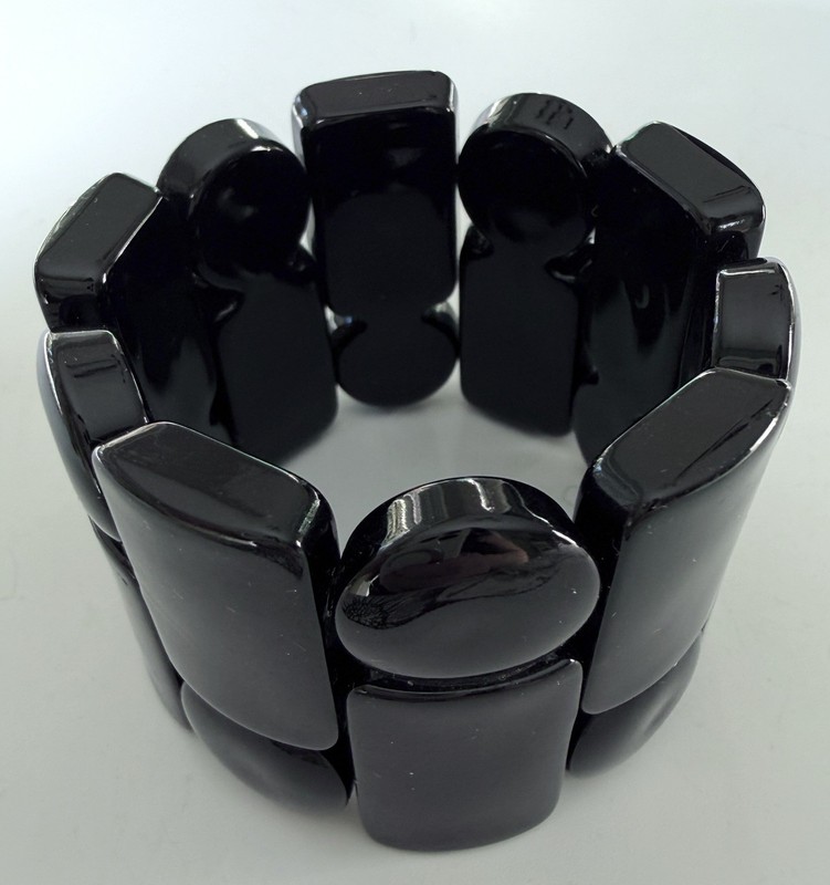 Ingrid Degremont "Bracelet i" – France Rare All-Black Resin Cuff –Ships from USA gallery