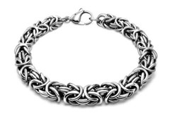Stainless Steel Byzantine Bracelet 9 inches(23 cm) 7mm thick with lobster clasp
