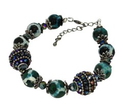 Moss agate bracelet lobster clasp beaded beads