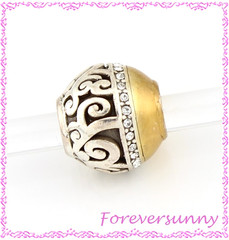 Brighton Shadow Play Two-Tone Brushed Gold Silver Bead Spacer