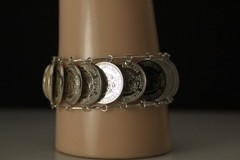 Mexico 20 Centavos Coins 1920-1943s .720s Silver Bracelet 71.1 Grams (BR5319)