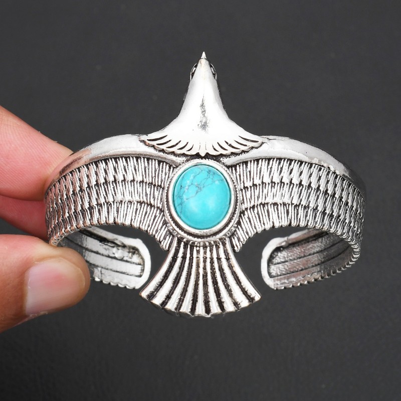 Turquoise Gemstone Ethnic Handmade Adjustable Bangle Jewelry For Women TC-007 gallery