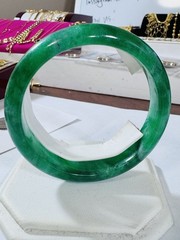 Real Jade High Grade Emerald Green Bangle Fits 5”-6.5”inch 15-16cm 55.8g 13mm