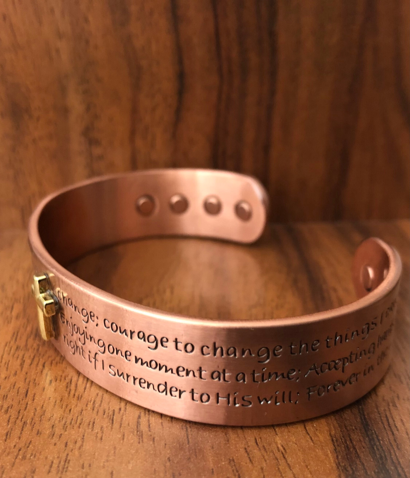 Pure Copper Magnetic Bracelet Arthritis Pain Therapy Energy Cuff Cross Prayers gallery