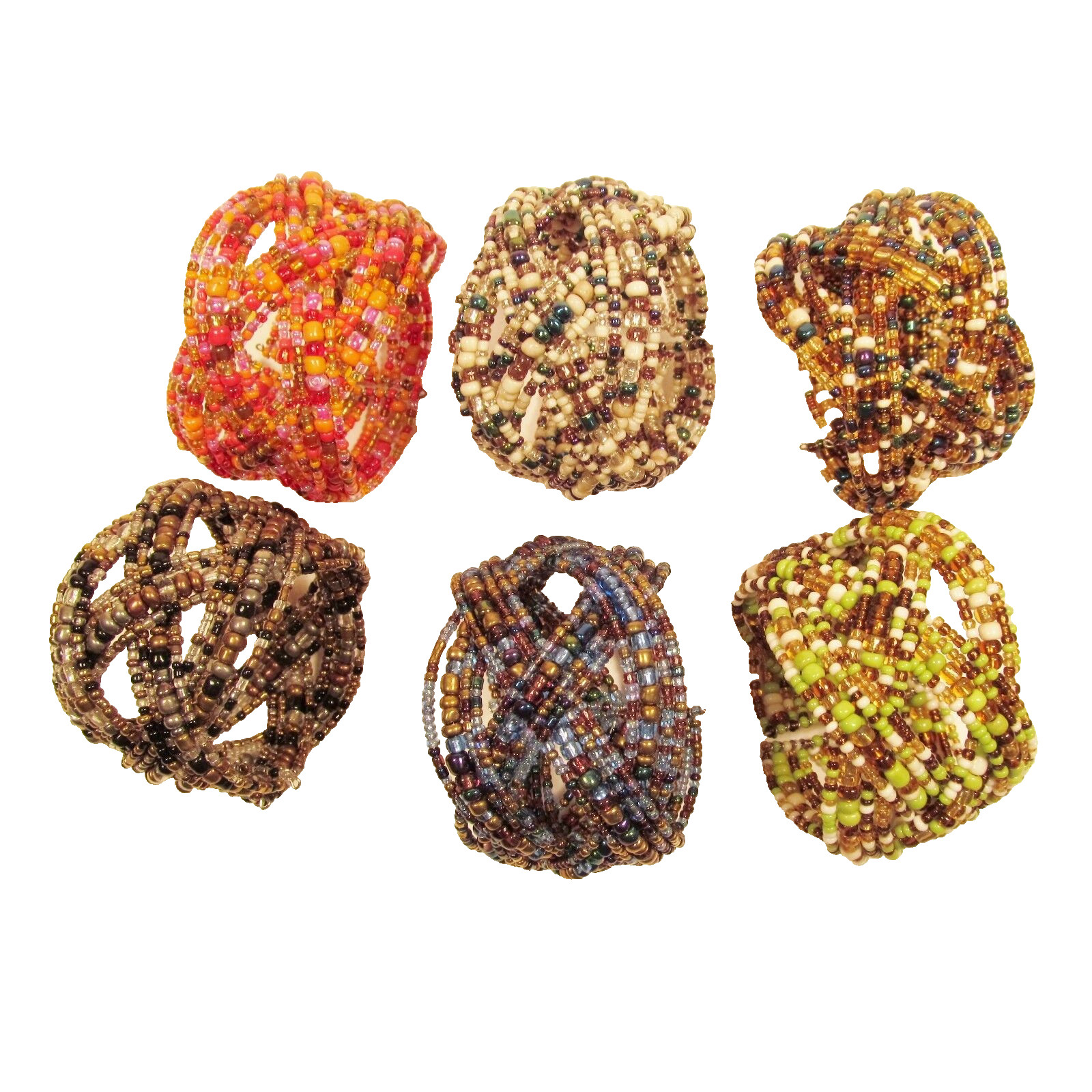 12 PC Handmade Bali Beaded Bright Color Braided Cuff Bracelet WHOLESALE LOT gallery