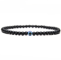 1 pc Minimalist Evil Eye Bracelet 4mm Natural Stone Tiger Eye Yoga Jewelry