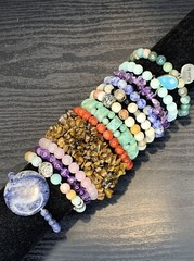 Vintage Gemstone Bracelet Jewelry Lot Of 13 Stretch Mixed Stones AS SHOWN LB689