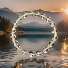 Natural White Crystal beads Bracelet With Multi Color Crystal Mini Bead Designed