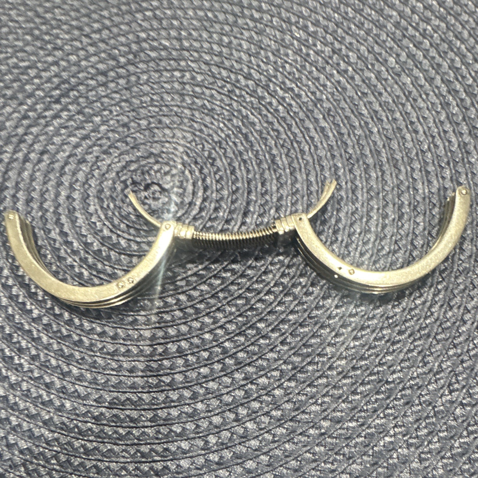 Silver Tone Adjustable Metal Cuff Bracelet Spring Ring Closure No Stone gallery