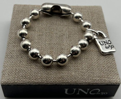 NEW Uno de 50 SNOWFLAKE Bracelet Sterling Silver Plated Beads Size Medium