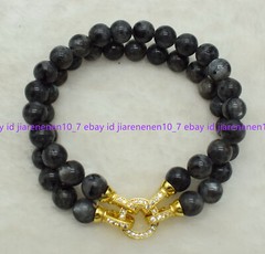 Natural 2 Rows 6-10mm Pretty Multicolor Gemstone Beads Bracelet 7.5 Inch