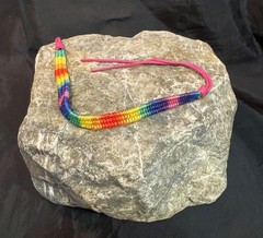 Pride Awareness LGBTQ+ Rainbow Colors Woven Wrist Bracelet 6.25″ New Free S/H