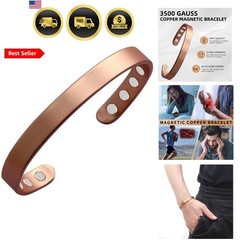 Copper Bracelet for Men and Women, 99.9% Pure Copper Magnetic Bangle with 8pc…
