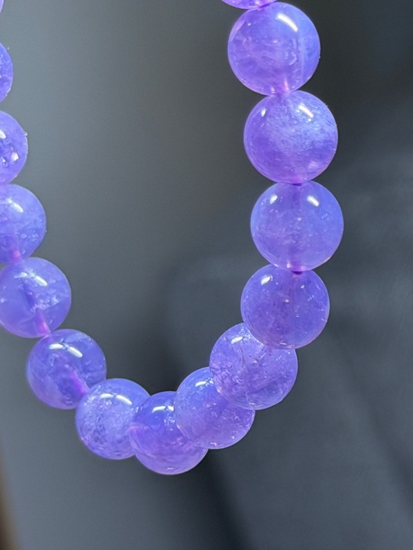 Lavender Moon Quartz Bead Bracelet Natural Deep Lavender High Quality Bracelet gallery