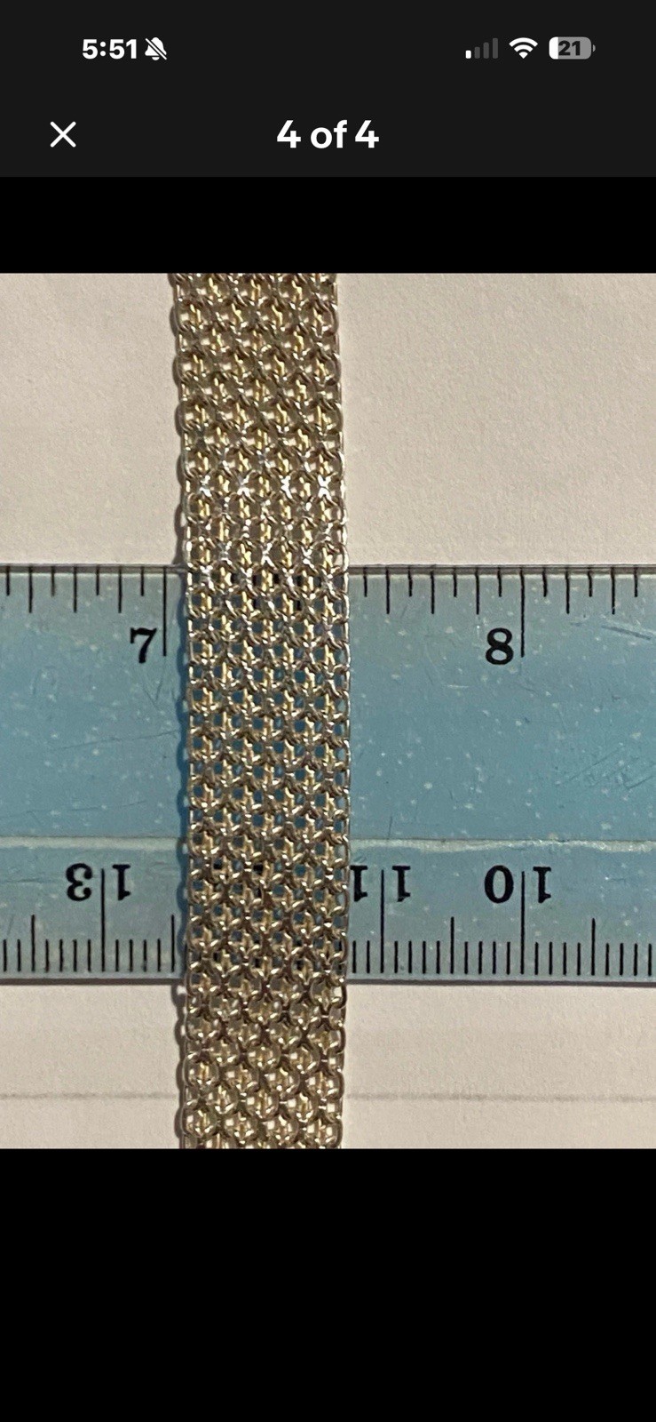 Sterling Silver 925 MESH Fashion Bracelet 6.75” Long gallery