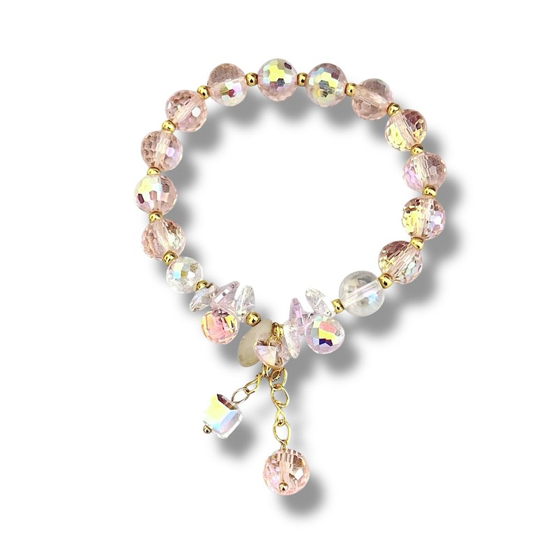 Pink Swarovski Beaded Charm Bracelet gallery