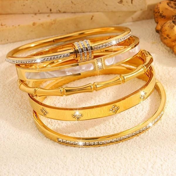 5PCS Gold Bangle for Women Bracelet DailyClothing Decor Trendy Exquisite Jewelry gallery