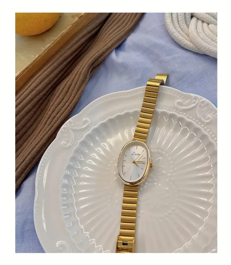 Luxury Golden Timepiece Stainless Steel Strap Vintage Quartz Movement Women Gift gallery