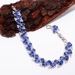 Tanzanite, CZ 925 Sterling Silver Adjustable Bracelet 7-8″ B140020