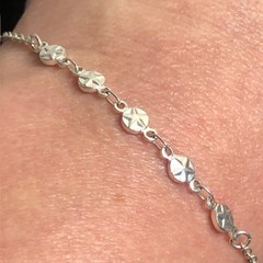B0629 Lovisa Silver tone Star Link Adjustable Chain Bracelet 7-9″
