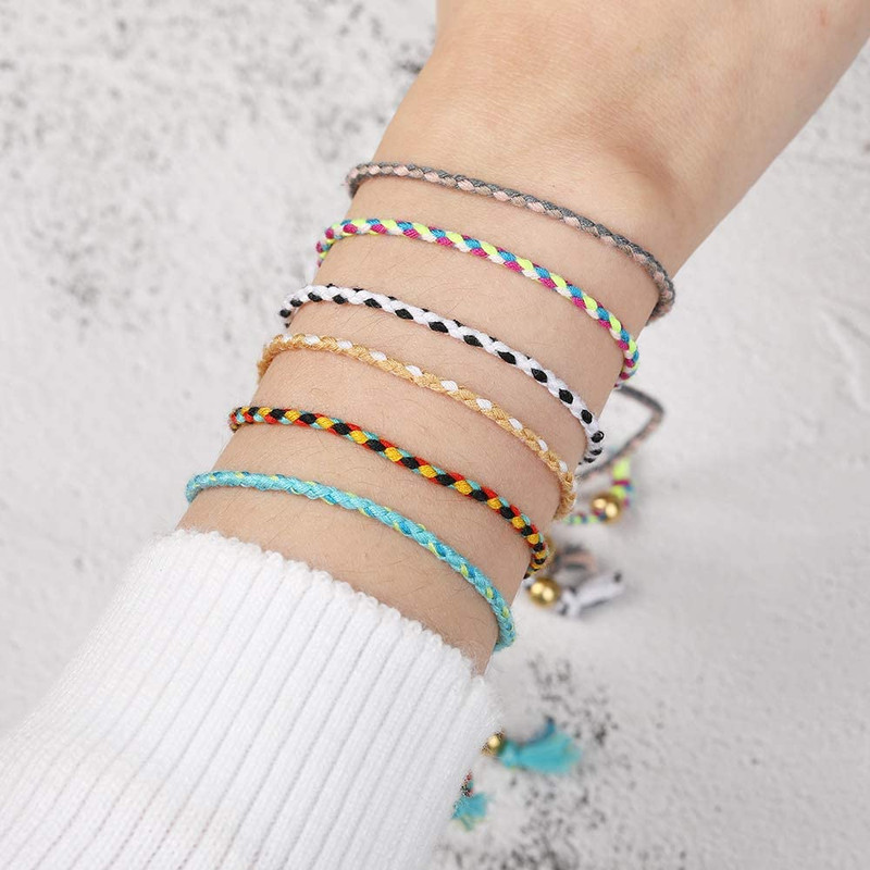 10Pcs Handmade Wrap Friendship Braided Bracelet for Women Colorful Wrist Cord US gallery