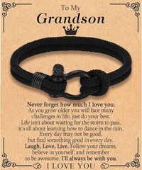 Leyung To My Grandson Bracelet Gifts from Grandma Grandpa Birthday Graduation