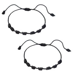 4× Lucky Black String Bracelet Kabbalah Amulet 7 Knots Protection rope Man Women
