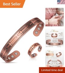 Pure Copper Magnetic Jewelry for Women – Joint & Energy Support Ring & Bracelet