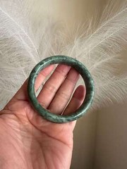 Gorgeous Natural Real Chinese Dark Green Jade Bangle Bracelet Jadeite Jade 64mm