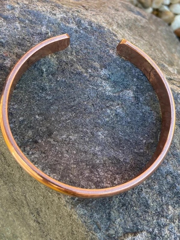 Pure Copper Cuff Bracelet Adjustable Open Bangle Handmade Unisex Jewelry Relief gallery