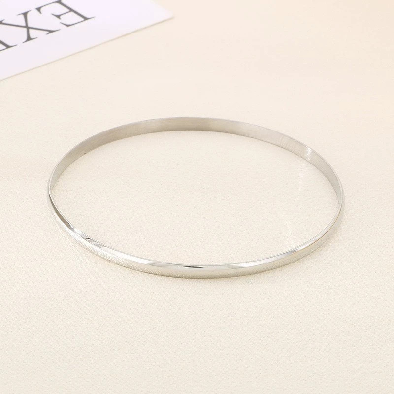 7pcs/Set Fashion Gift Silver Stainless Steel 4mm Wire Cuff Bangle Bracelet 2.67' gallery