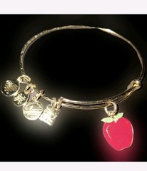 ALEX AND ANI Teacher Gift enamel Apple bangle Shiny Back To School