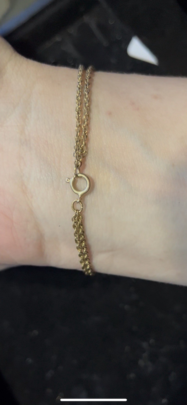 Gold Tone Rope Chain Bracelet Oval Brown Cabochon Stone gallery
