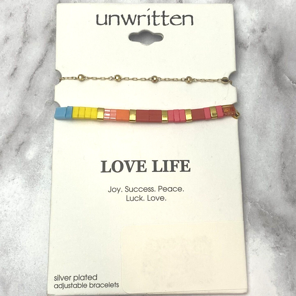 Unwritten Gold Flash Plated Multi-Color Rainbow Bracelet 2-Piece Set