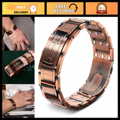 Men’s Adjustable Copper Bracelet 6200 Gauss | Magnetic Christian Cross Jewelry |