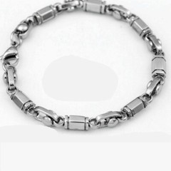 Men’s 9″ Stainless Steel 6mm Hexagon Link Chain Bracelet High polish*BOX