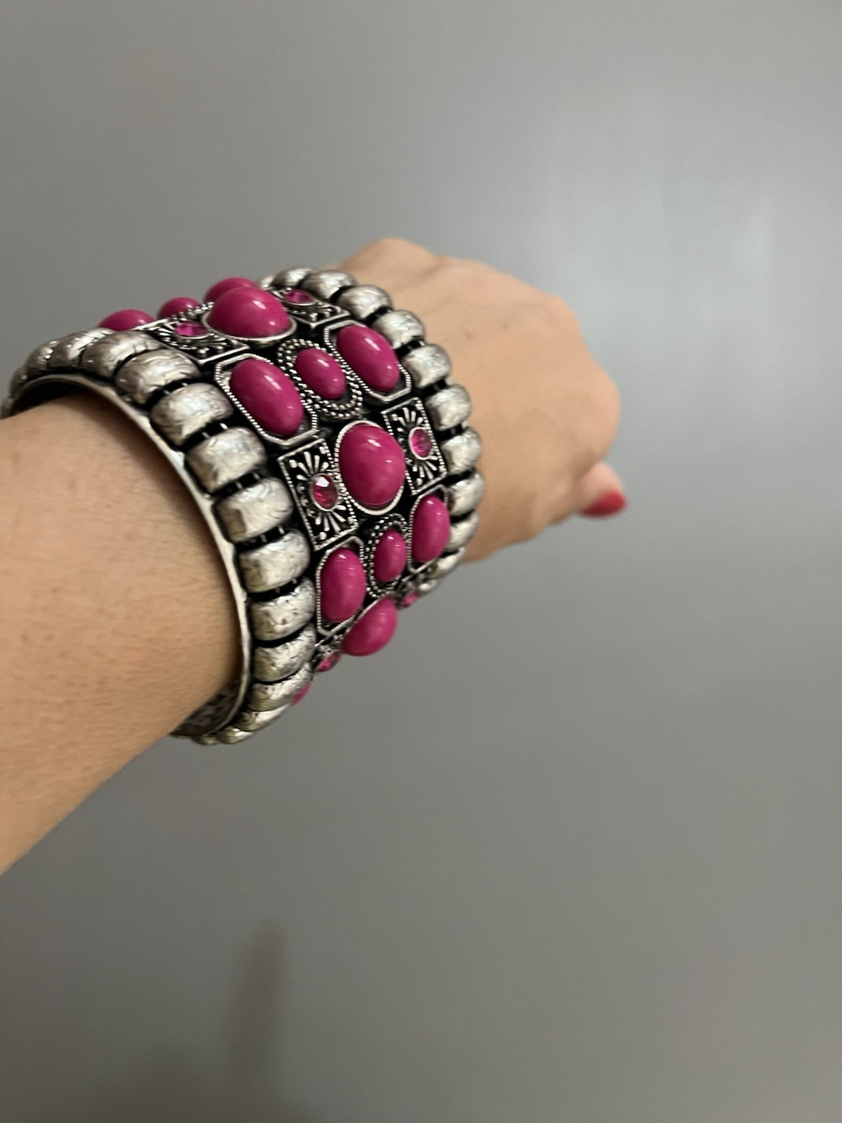 Silver And Pink Bracelet gallery