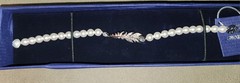Swarovski Pearl Feather Bracelet Silver White Elegant