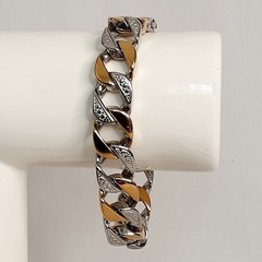 BlackJack! Chunky Stainless Steel Chain Bracelet Gold And Silver Two Tone Links