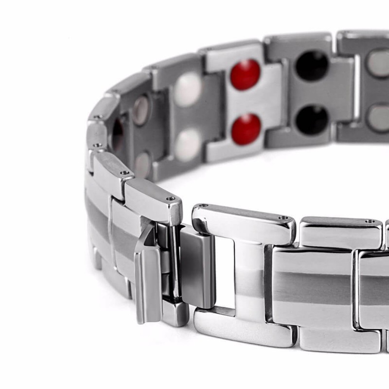 Silver Magnetic Bracelet Therapy Arthritis Pain Relief 4 Element Energy Stress gallery