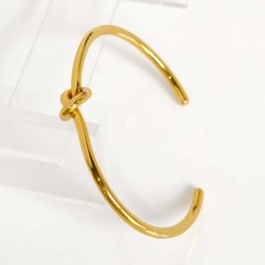 Copper Plated Gold Knot Oval Bangle Cuff Gift Chic Women Party Vacation Jewelry